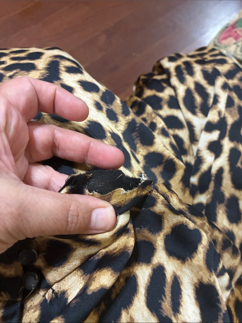 Leopard Print Long Sleeve Blouse - Tan & Black - Picture 5 of 5